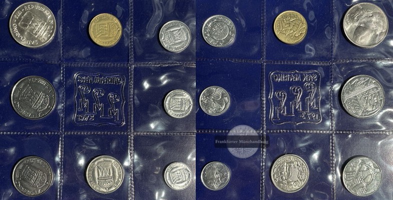  San Marino Monete Dello Stato 1973 (8 Münzen) Set  Blister  FM-Frankfurt   