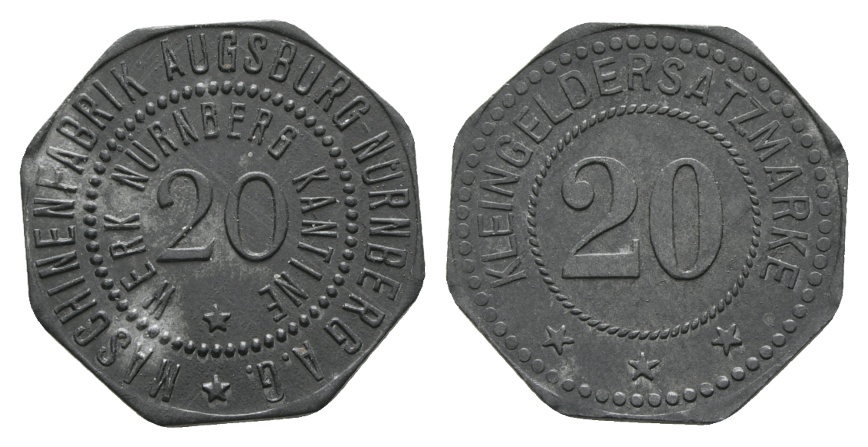  Bayern; Maschinenfabrik Augsburg-Nürnberg A.G., WZ: 20; Menzel 1039.11   