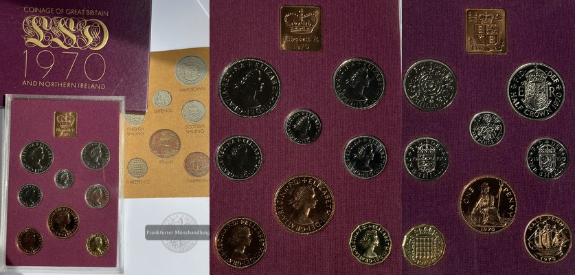  Grossbritannien  Kursmünzensatz 1970   FM-Frankfurt  stempelglanz   