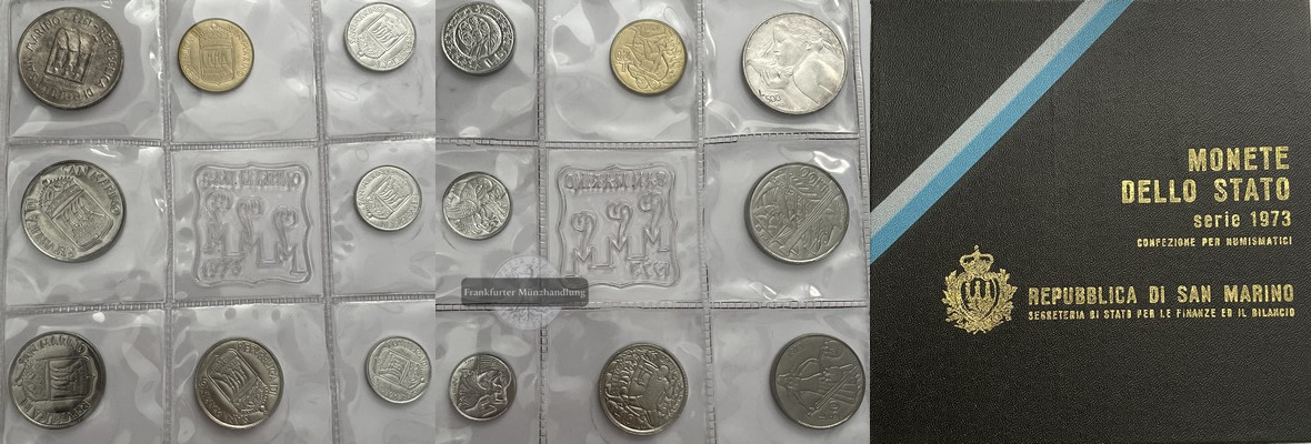  San Marino Monete Dello Stato 1973 (8 Münzen) Set  Blister  FM-Frankfurt   