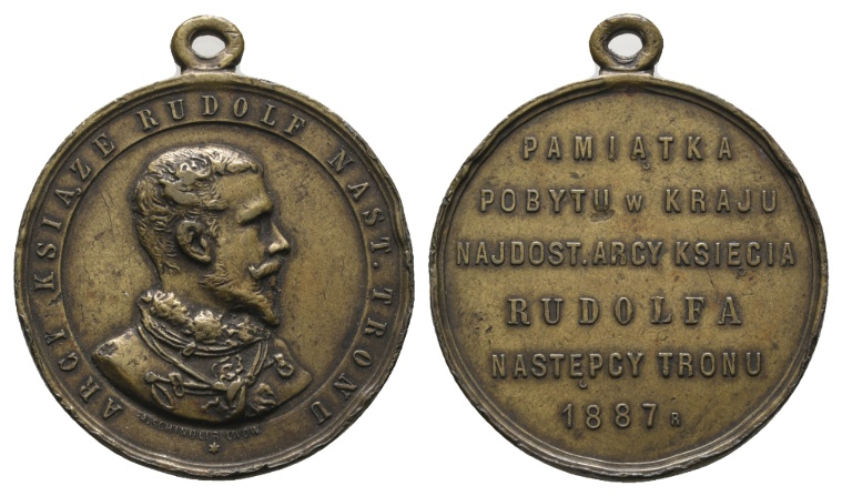  Österreich, Bronzemedaille 1887; gehenkelt, 10,85 g; Ø 32 mm   