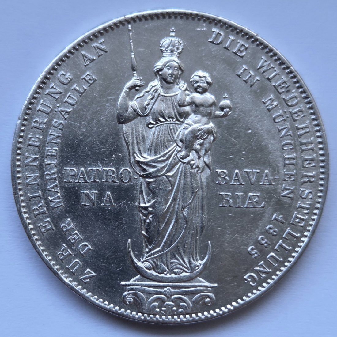  Bayern: 2 Gulden Mariensäule 1855   