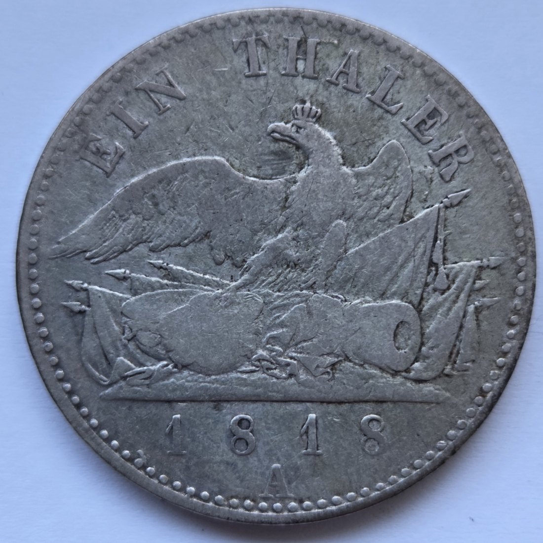  Preußen: 1 Taler Friedrich Wilhelm III. 1818 A   