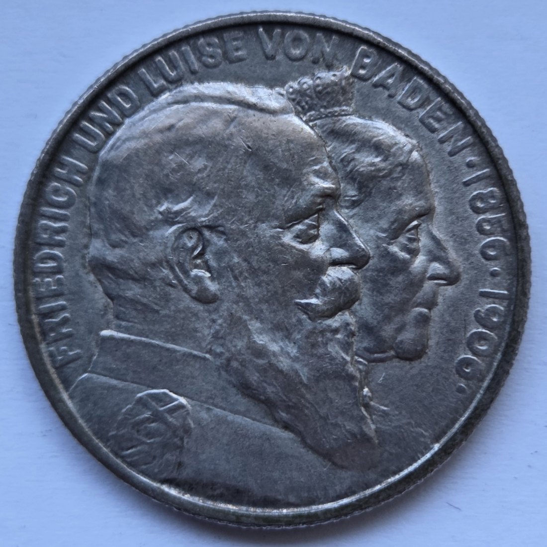  Kaiserreich: Baden, 2 Mark Goldene Hochzeit 1906 (Jaeger 34)   