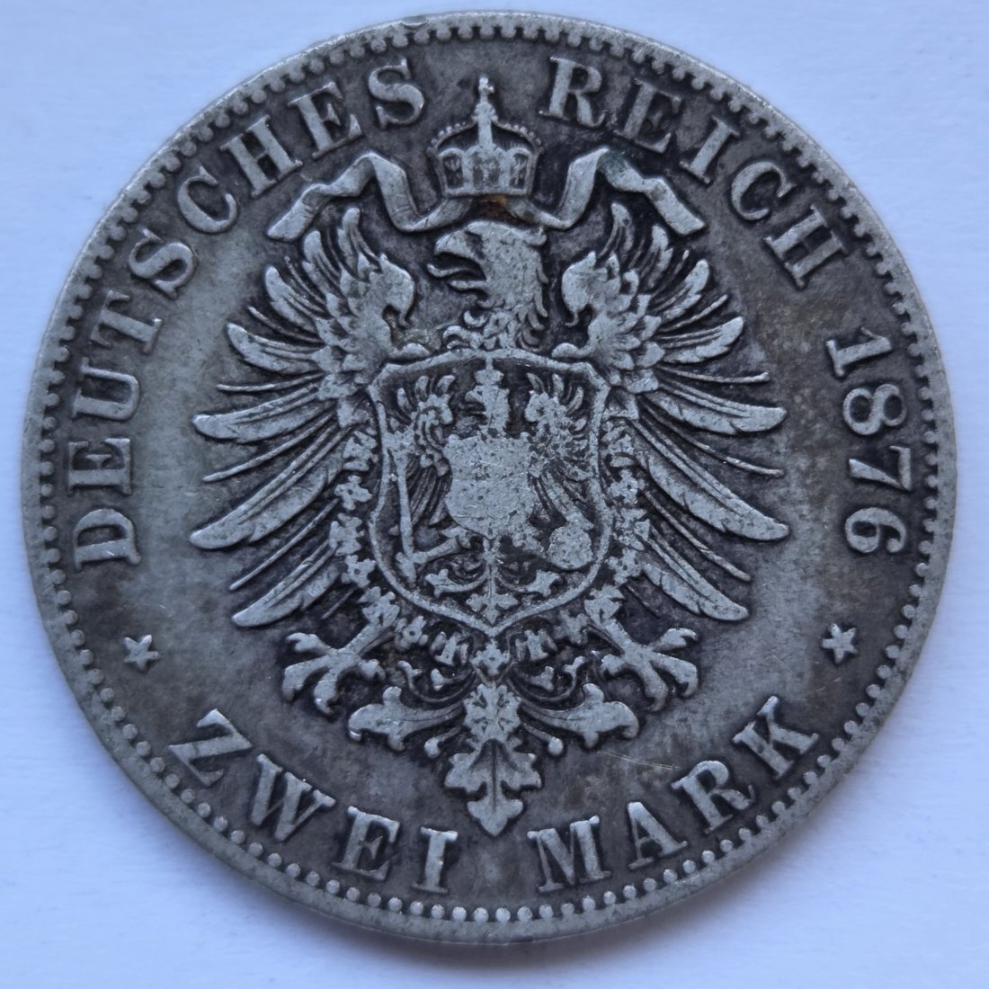  Kaiserreich: Bayern, 2 Mark Ludwig II. (Jaeger 41), 1876   