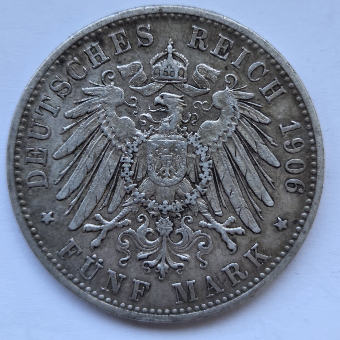  Kaiserreich: Bayern, 5 Mark Otto (Jaeger 46), 1906   