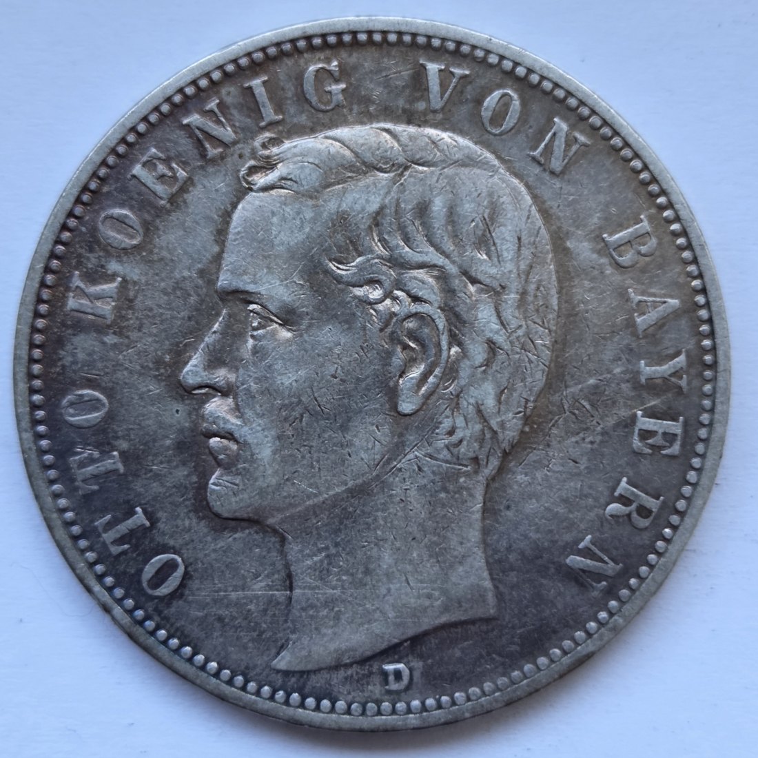  Kaiserreich: Bayern, 5 Mark Otto (Jaeger 46), 1907   