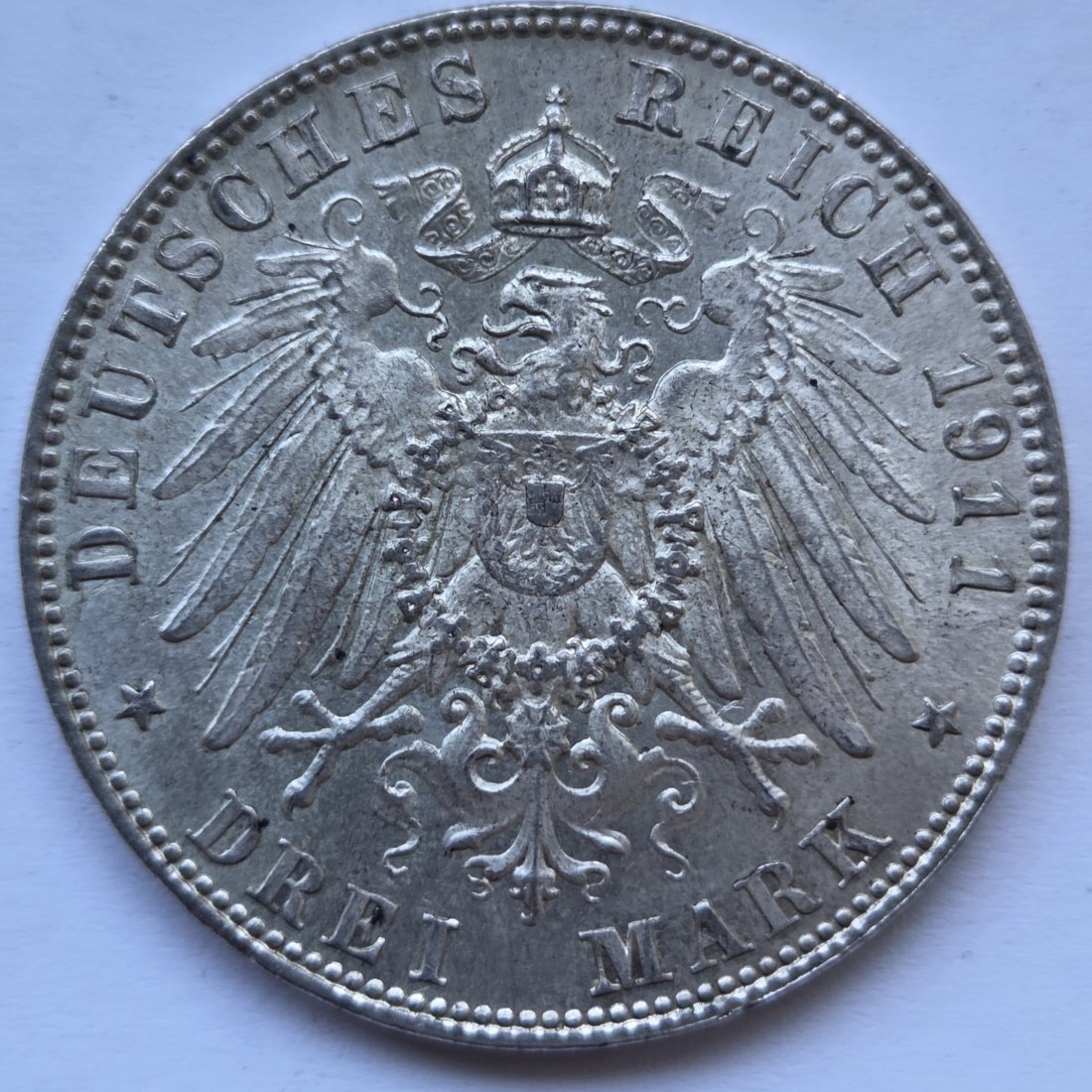  Kaiserreich: Bayern, 3 Mark Luitpold 1911 (Jaeger 49)   