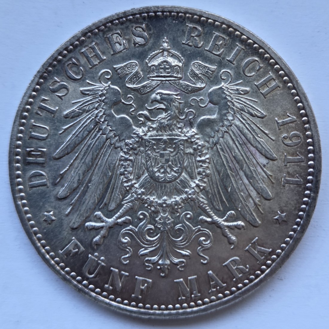  Kaiserreich: Bayern, 5 Mark Luitpold 1911 (Jaeger 50)   