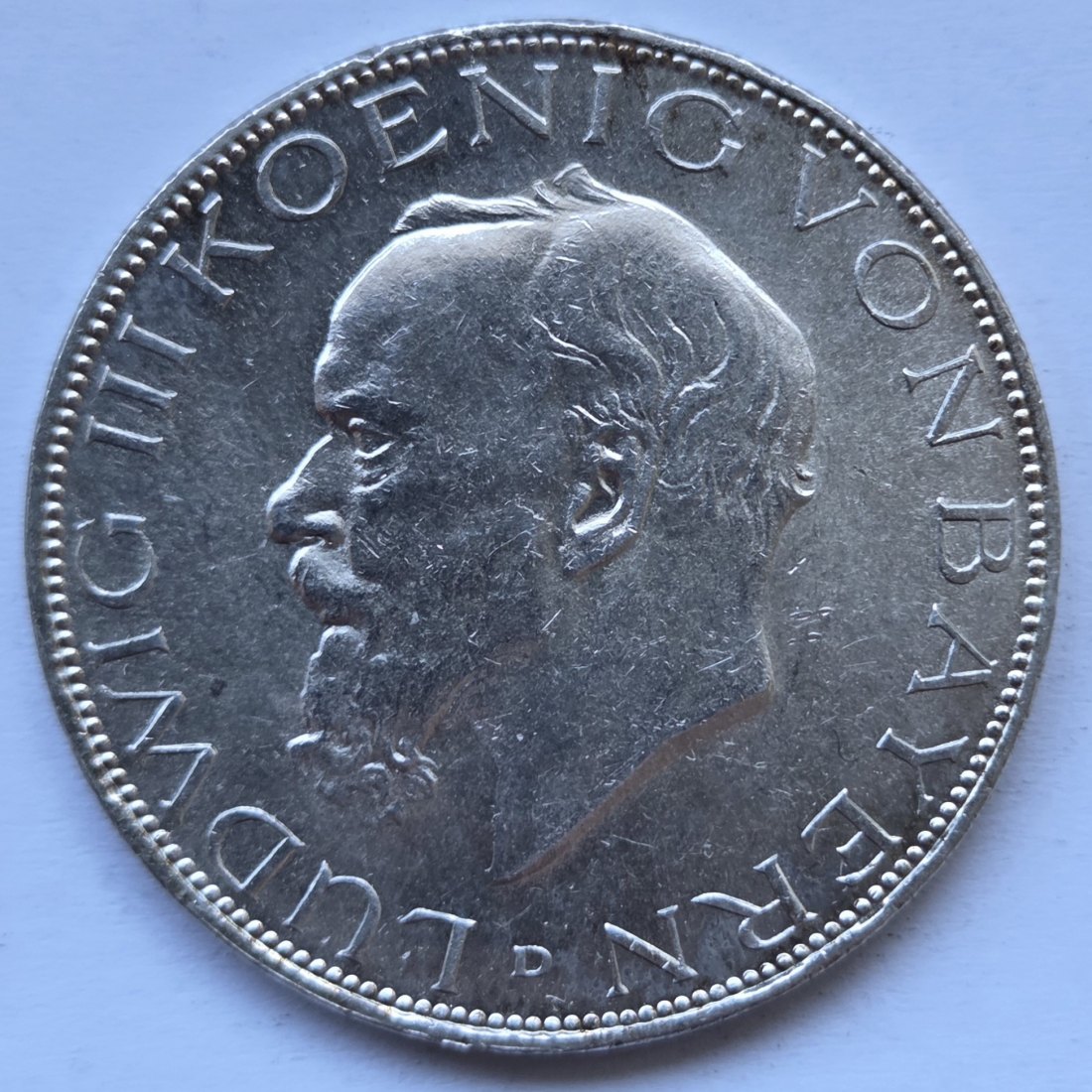  Kaiserreich: Bayern, 3 Mark Ludwig III. (Jaeger 52), 1914   