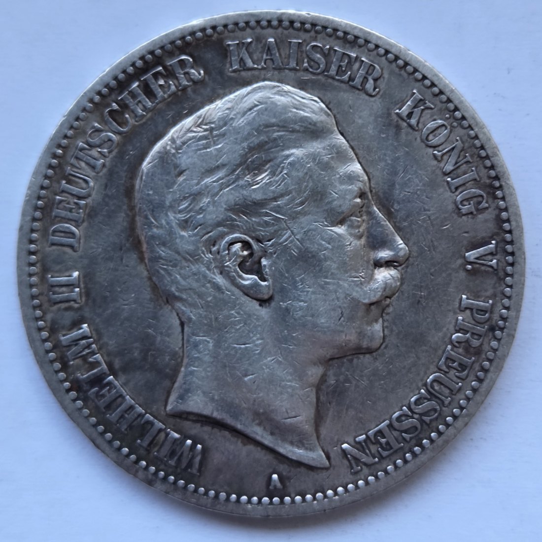  Kaiserreich: Preußen, 5 Mark Wilhelm II. (Jaeger 104), 1893   