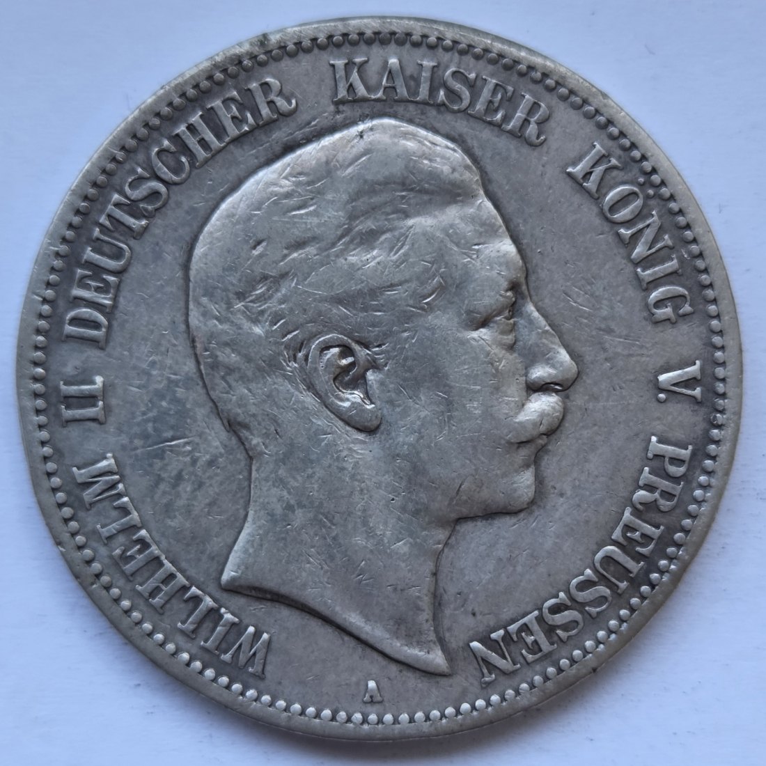  Kaiserreich: Preußen, 5 Mark Wilhelm II. (Jaeger 104), 1894   