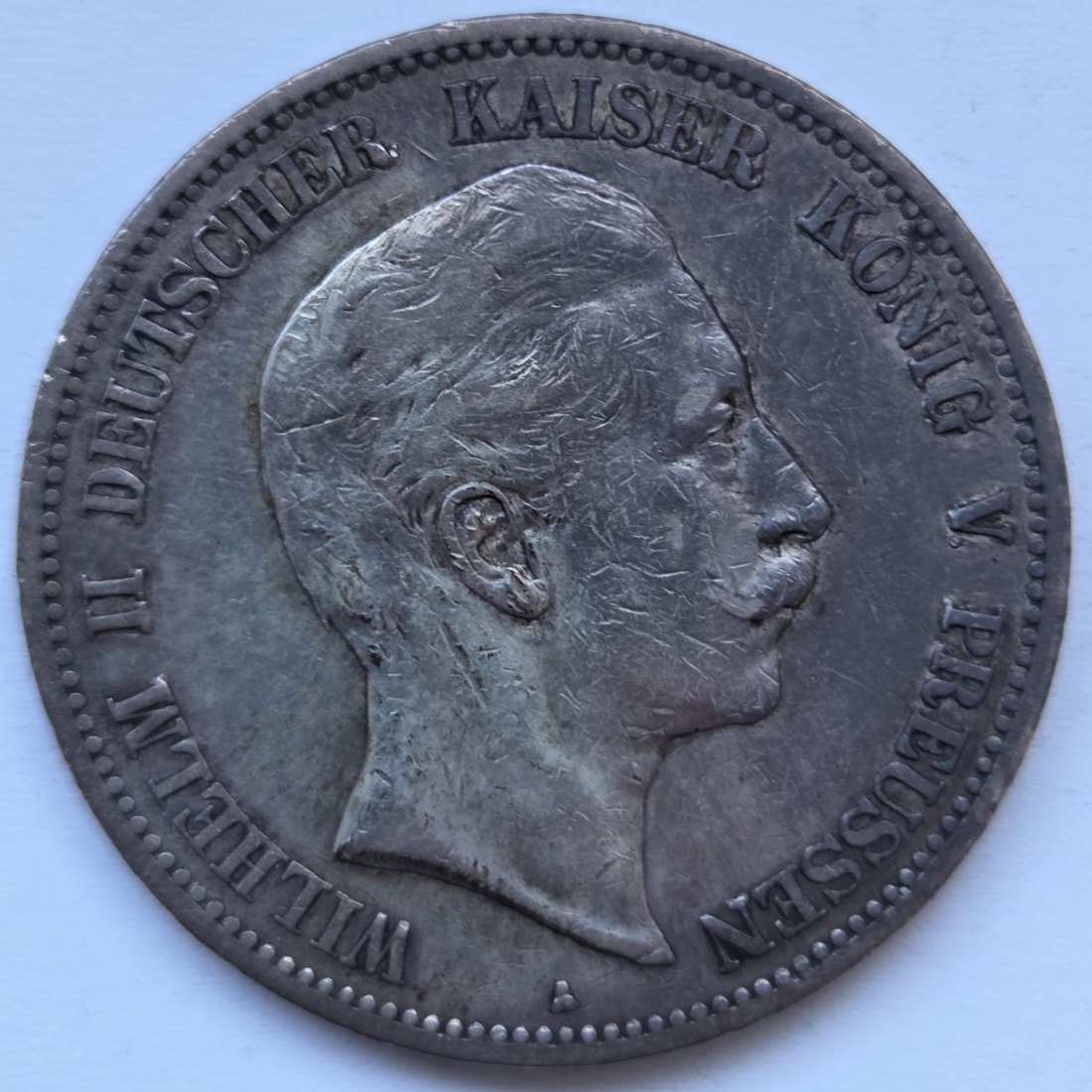  Kaiserreich: Preußen, 5 Mark Wilhelm II. (Jaeger 104), 1898   