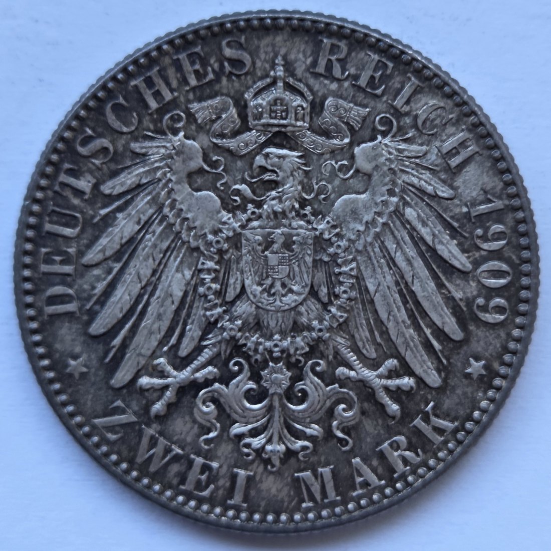  Kaiserreich: Sachsen, 2 Mark Universität Leipzig 1909 (Jaeger 138)   