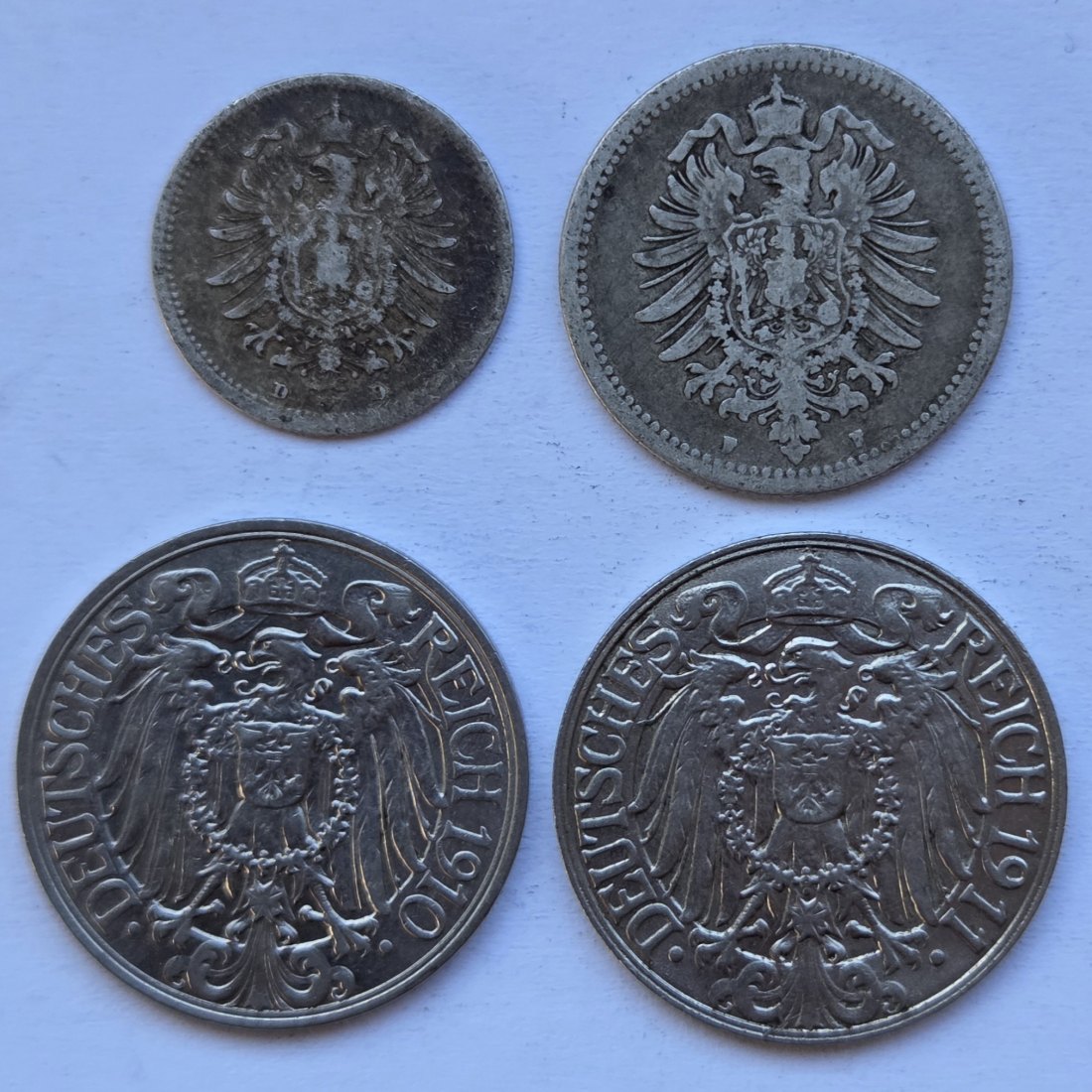  Kaiserreich: Lot aus vier Kleinmünzen   