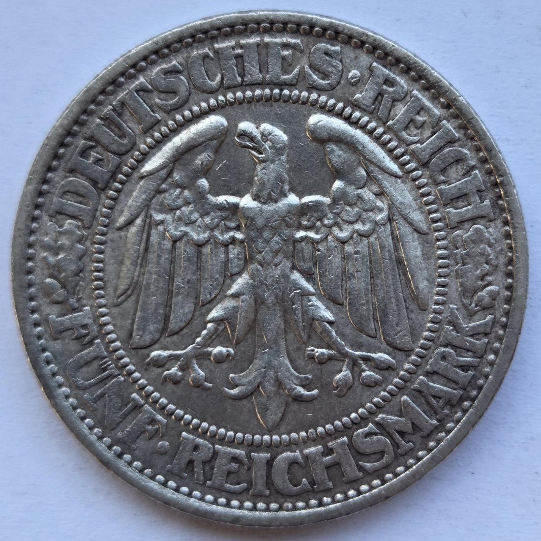  Weimarer Republik: 5 Mark Eichbaum (Jaeger 331), 1932 D   