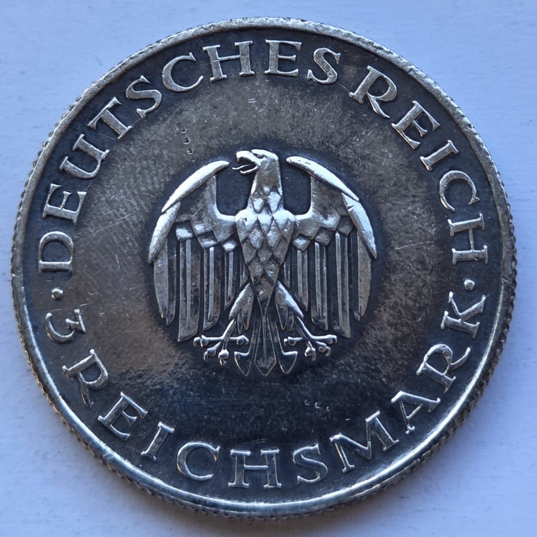  Weimarer Republik: 3 Mark Lessing (Jaeger 335), 1929 J   