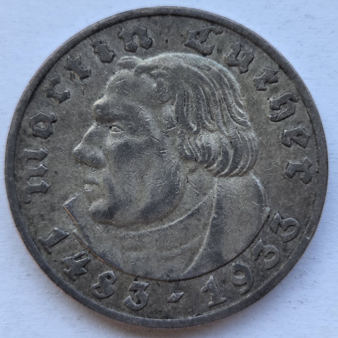  Deutsches Reich: 5 Mark Luther (Jaeger 353), 1933 A   