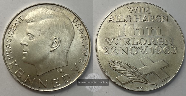  USA Medaille John F. Kennedy 1963 FM-Frankfurt Gewicht: 24,46g   