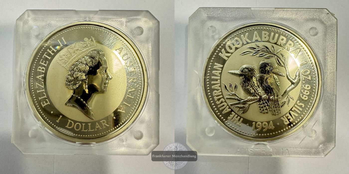  Australien 1 Dollar 1994 Kookaburra KM#212 FM-Frankfurt Feinsilber: 31,1g   