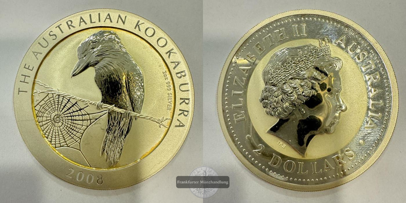  Australien 2 Dollars (Elizabeth II) Kookaburra 2008 FM-Frankfurt Feinsilber: 62,207g   