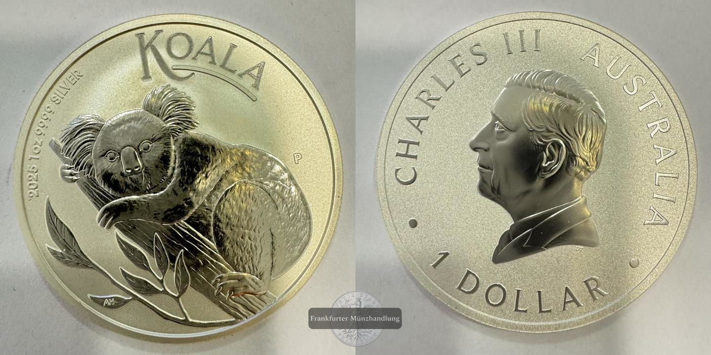  Australien 1 Dollar Charles III Koala 2025 FM-Frankfurt Feinsilber: 31,1g   