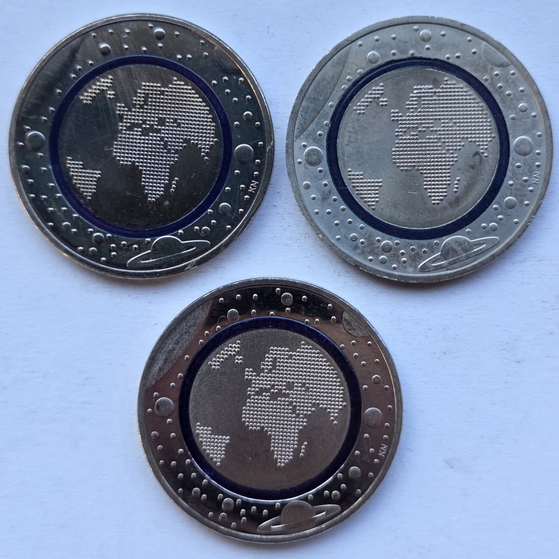  Deutschland: 5 Euro Planet Erde 2016, 3 Stück (D + G + J)   