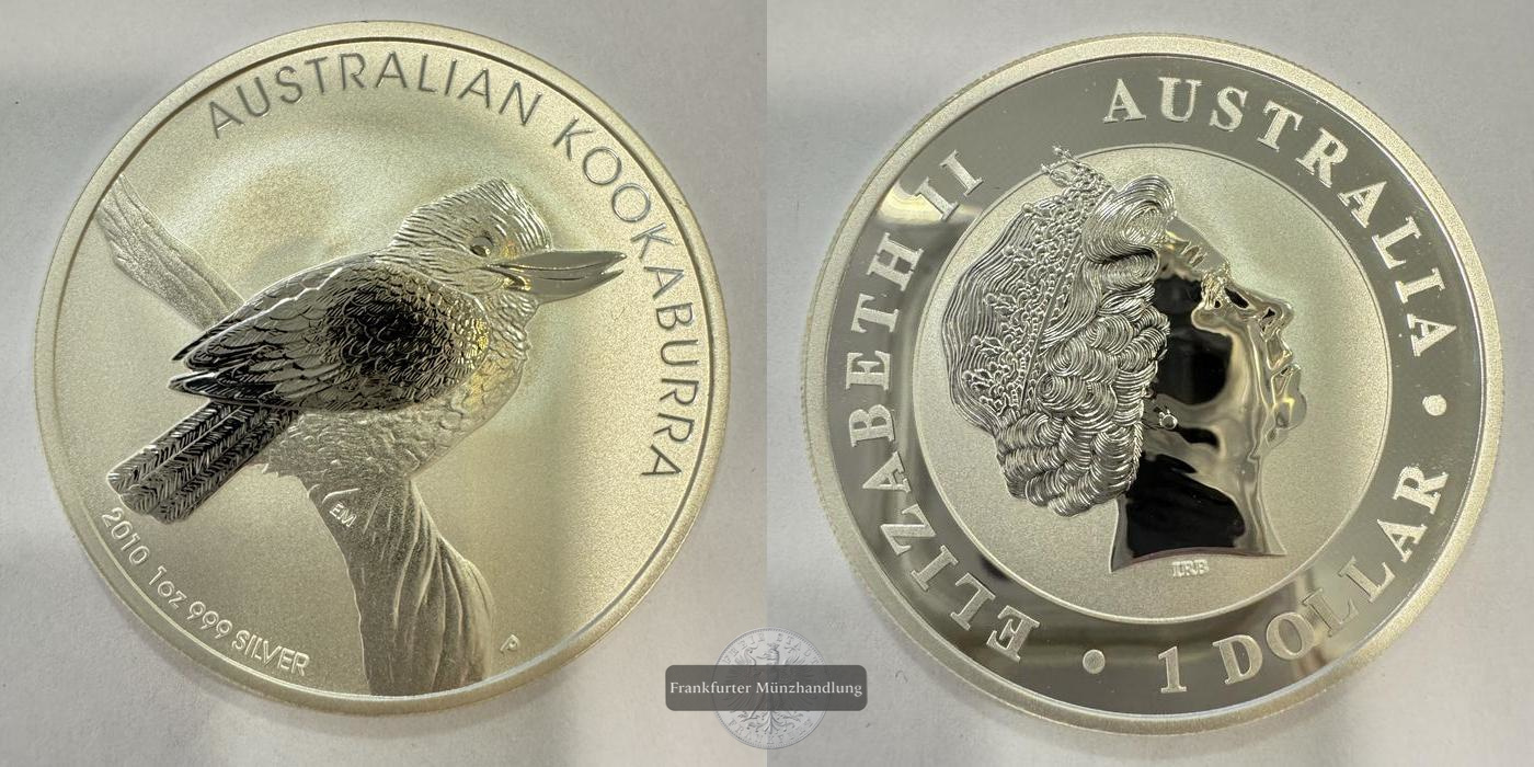  Australien 1 Dollar Kookaburra 2010 FM-Frankfurt KM#1471 Feinsilber: 31,1g   