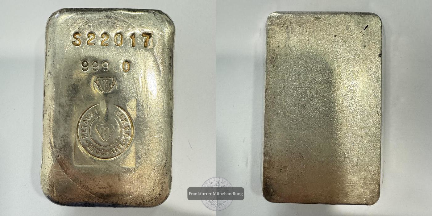  Frankreich Metaux Precieux Neuchatel 1kg Silberbarren FM-Frankfurt Feinsilber: 1kg   