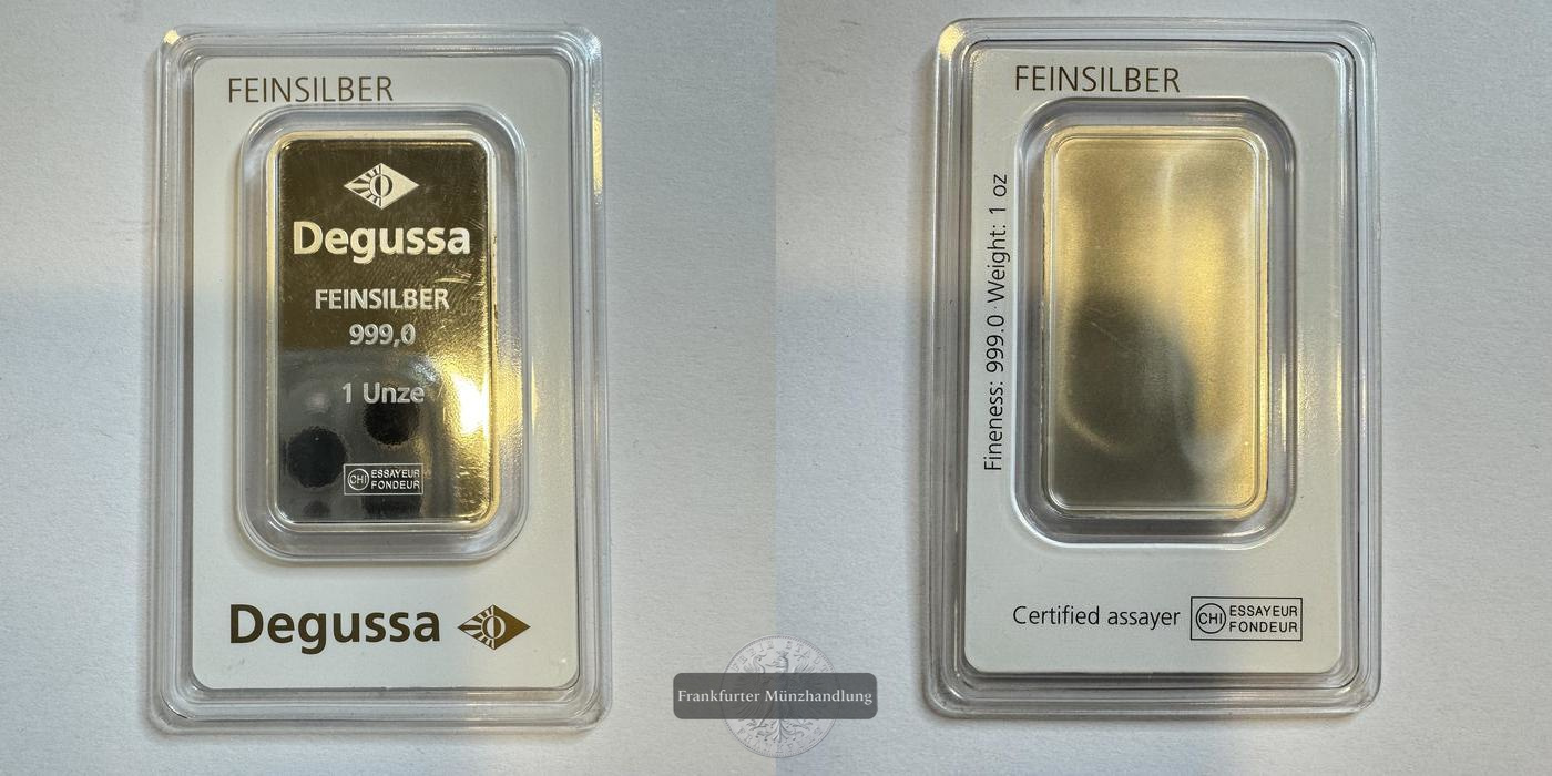  Deutschland Degussa 1 Unze FM-Frankfurt Feinsilber: 31,1g   