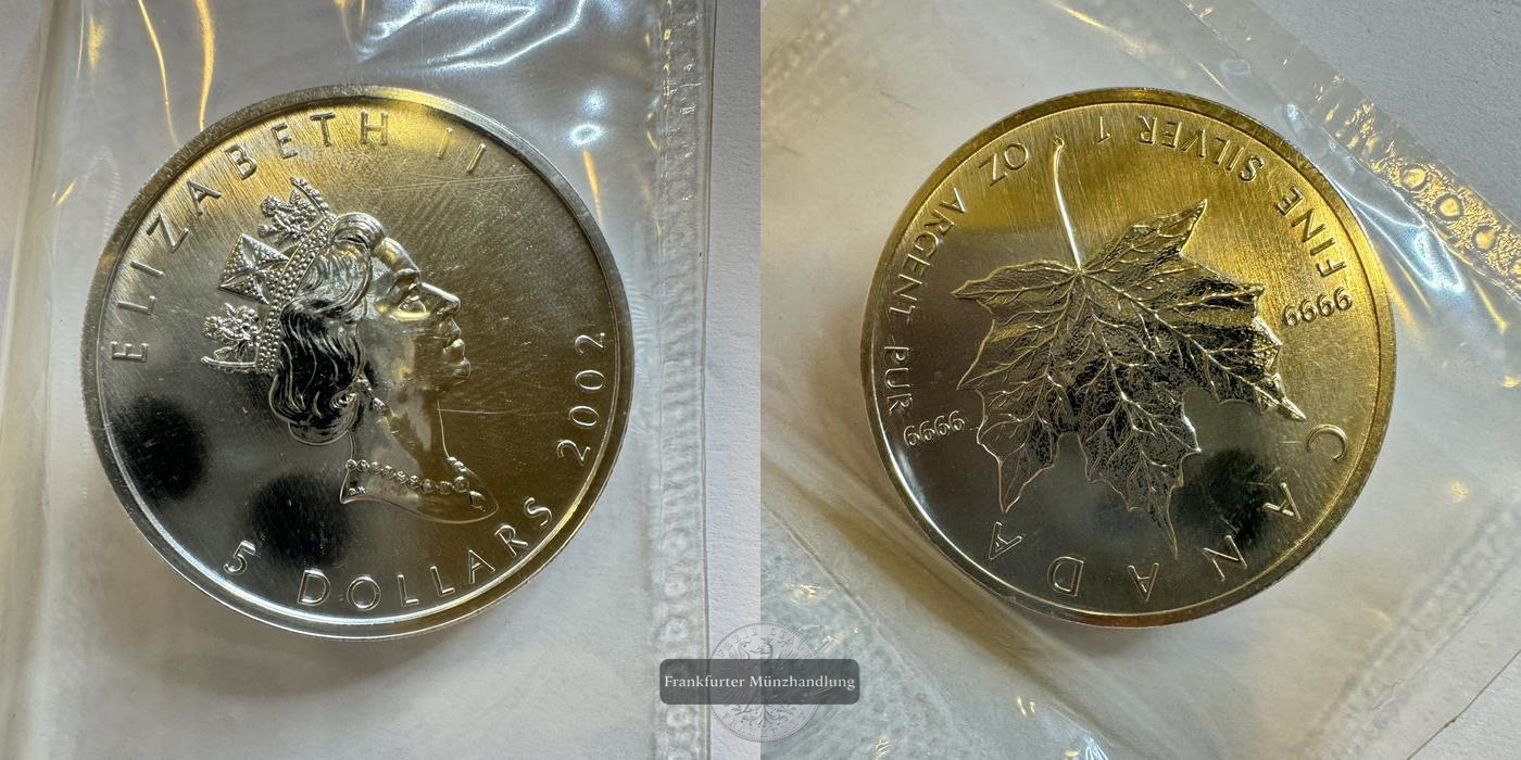  Kanada 5 Dollar 2002 Elizabeth II FM-Frankfurt KM#188 Feinsilber: 31.39g   
