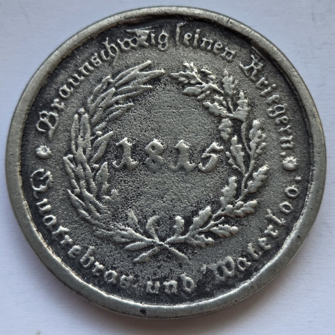  Zinnmedaille aus Braunschweig auf die Kriege von 1815   