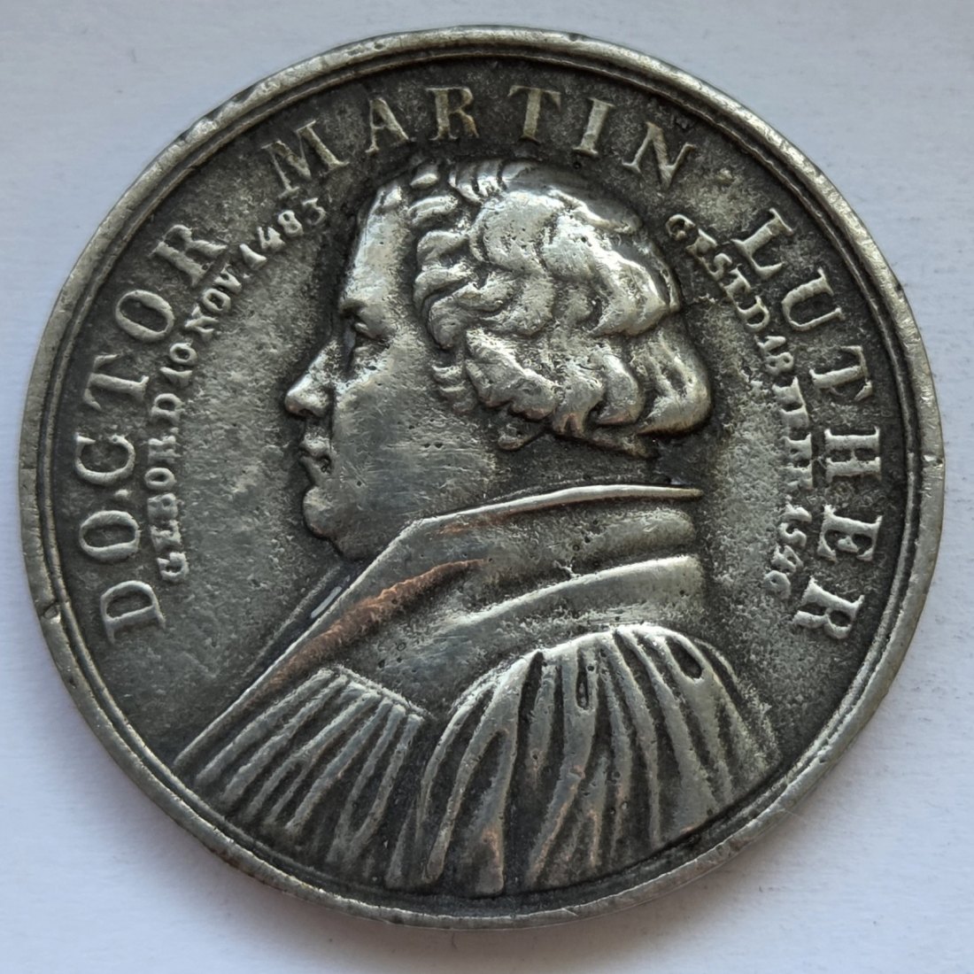  Zinnmedaille auf die Einweihung des Lutherdenkmals in Wittenberg von 1821   