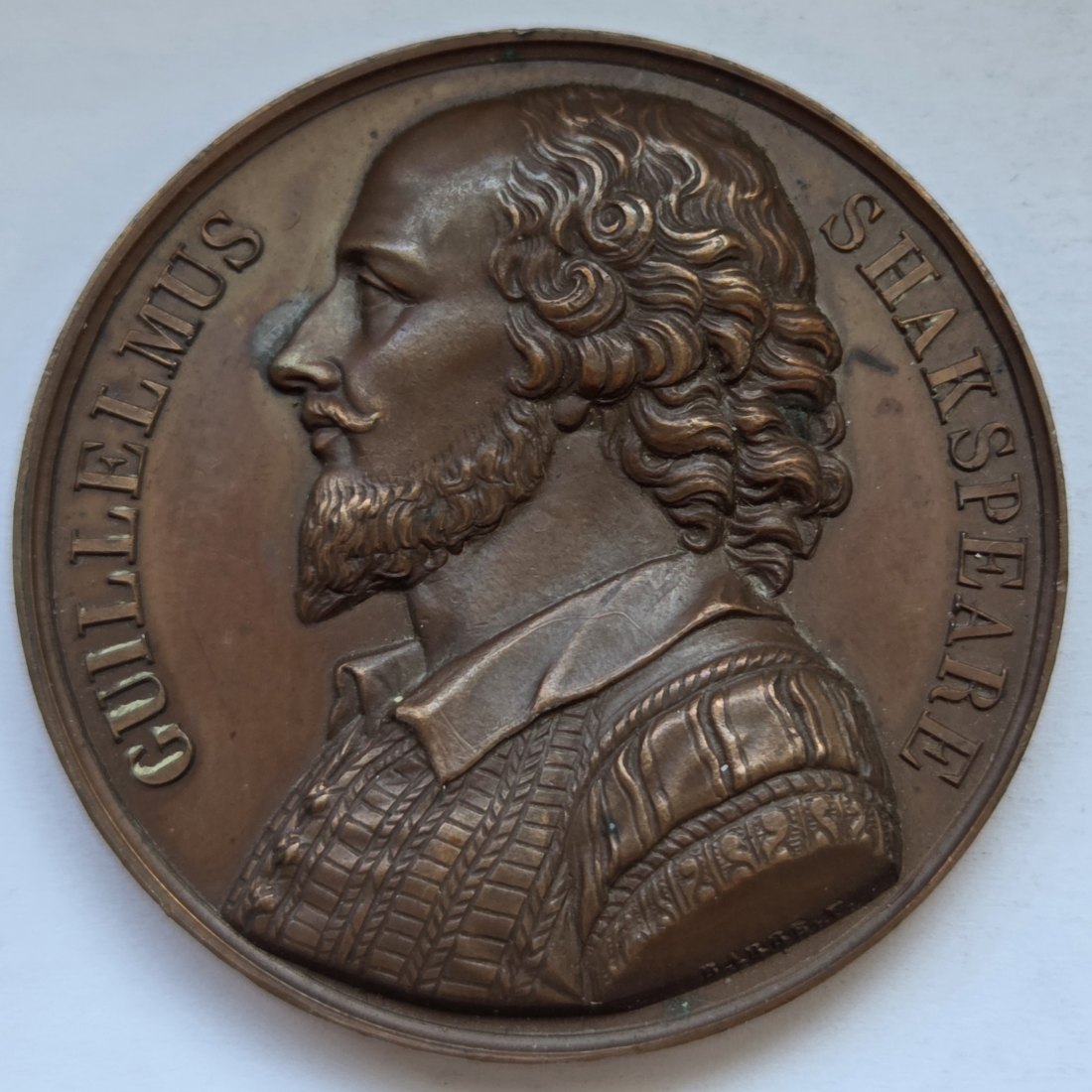  Bronzemedaille auf den 280. Geburtstag Shakespeares von 1844   
