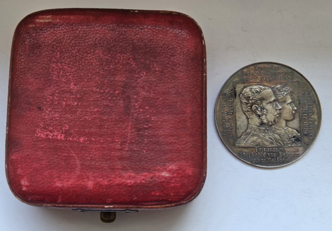  Silbermedaille auf die Vermählung von Kronprinz Rudolph von Österreich von 1881   