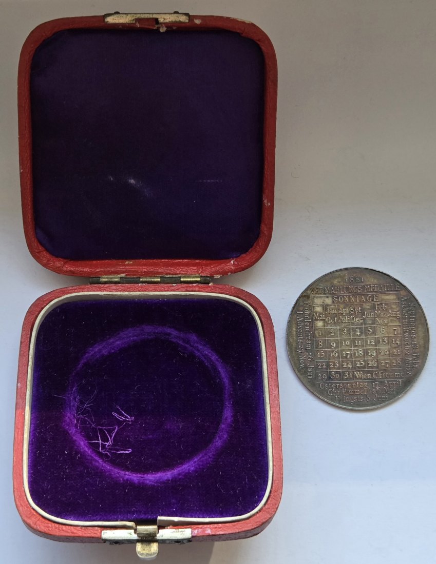  Silbermedaille auf die Vermählung von Kronprinz Rudolph von Österreich von 1881   
