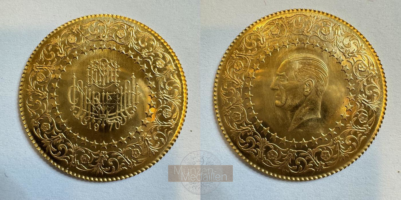 Türkei (Republik) MM-Frankfurt KM#872 Feingold: 6,434g 100 Kuruş (Kemal Atatürk) 1970 (1942-2021) 