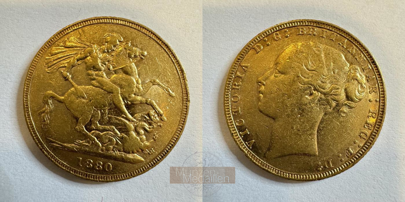 Grossbritannien  Sovereign MM-Frankfurt Feingold: 7,32g Victoria 1837-1901 1880 