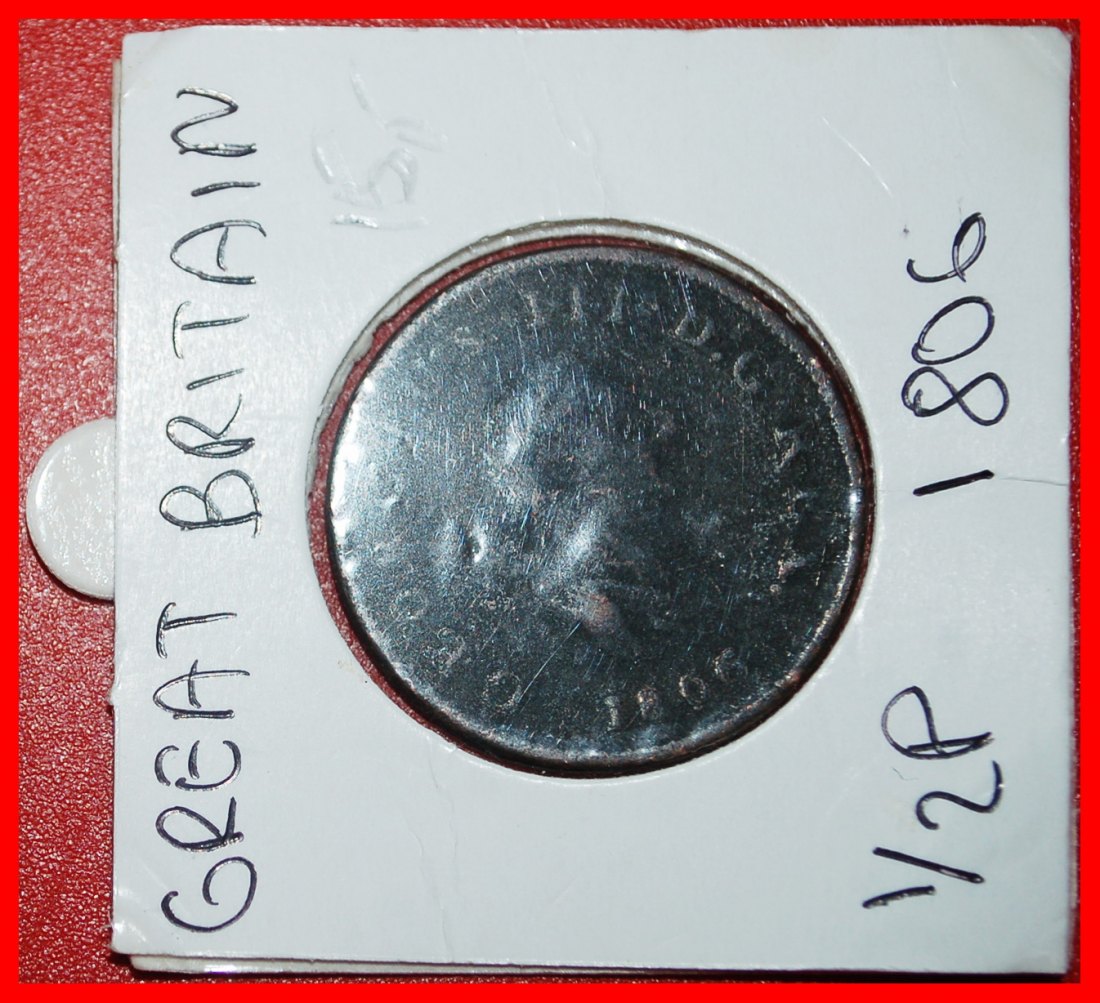  ⰆMISTRESS OF SEAS 1806-1807: GREAT BRITAIN★1/2 PENNY 1806★GEORGE III 1760-1820★LOW START★NO RESERVE!   