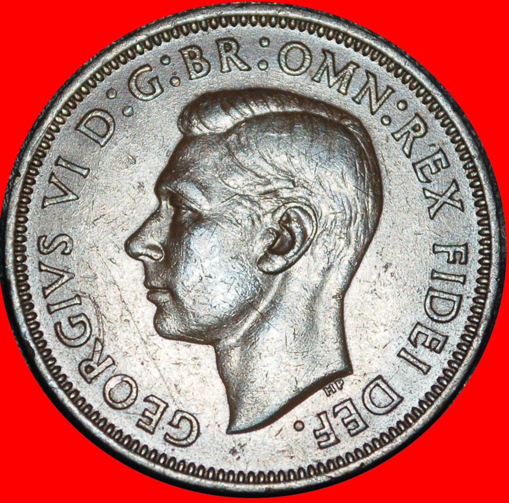  Ⰺ SHIP WITHOUT INDIA: GREAT BRITAIN ★ HALF PENNY 1949 GEORGE VI (1937-1952)!★LOW START★NO RESERVE!   