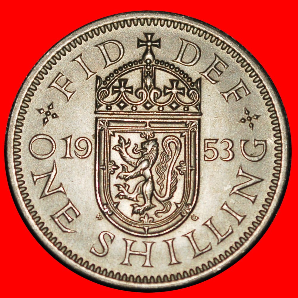Ⰺ 2 SOLD (1953-1970): GREAT BRITAIN★ SHILLING 1953 UNC! ELIZABETH II 1952-2022★LOW START★NO RESERVE!