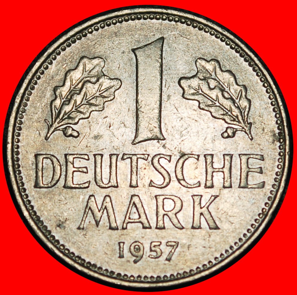 Ⰿ NOT COMMUNIST TYPE (1950-2001): GERMANY ★ 1 MARK 1957D BAVARIA! I A r1!★LOW START★NO RESERVE!