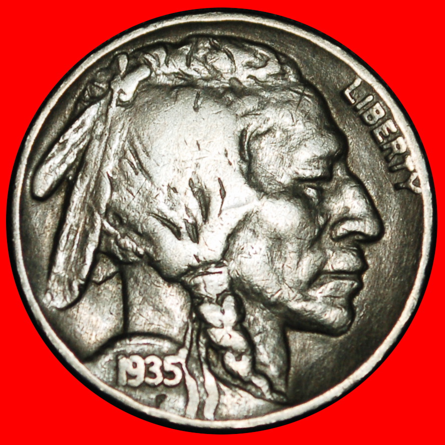  Ⰺ INDIAN HEAD (1913-1938): USA ★ 5 CENTS 1935 BLACK DIAMOND (1893-1915)!★LOW START★NO RESERVE!   