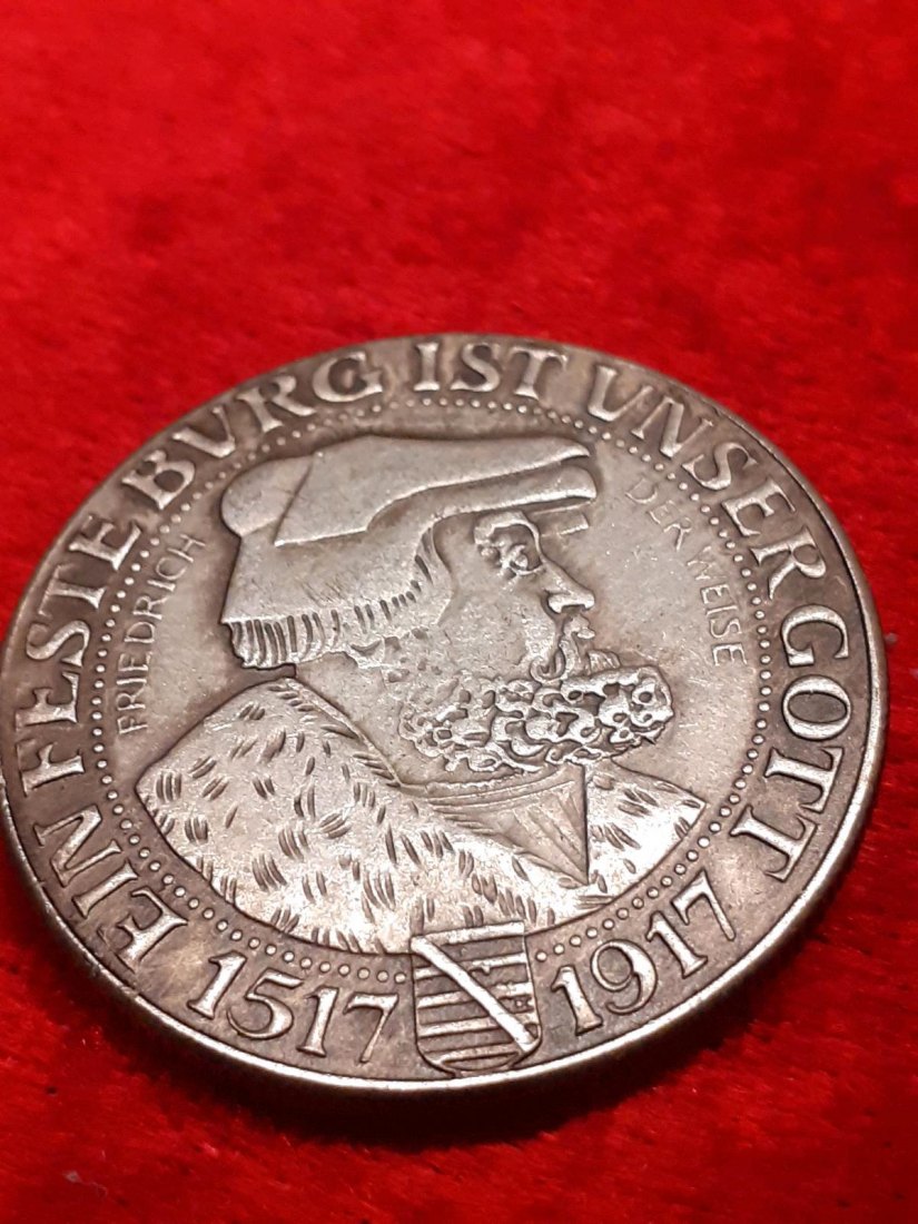  3 MARK MÜNZE Friedrich der Weiße 1917   