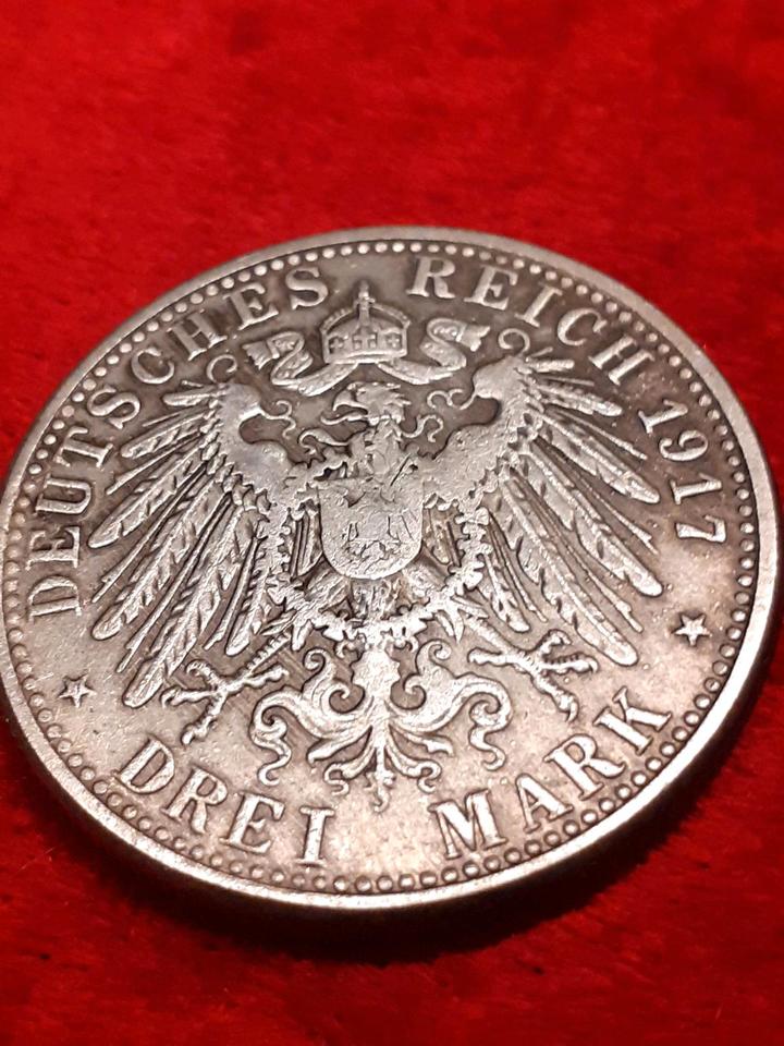  3 MARK MÜNZE Friedrich der Weiße 1917   