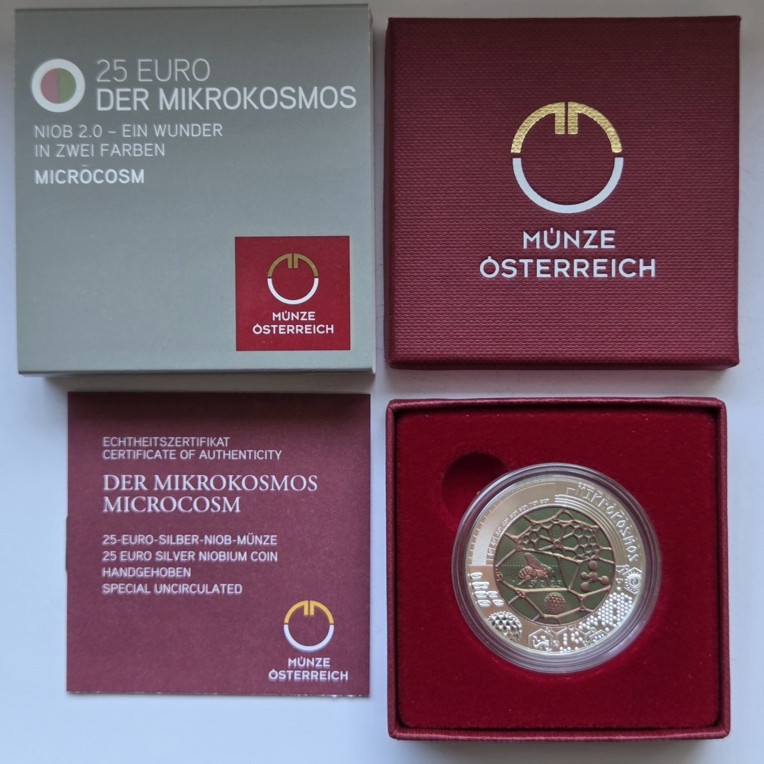  Österreich: 25 Euro Niob Mikrokosmos 2017   