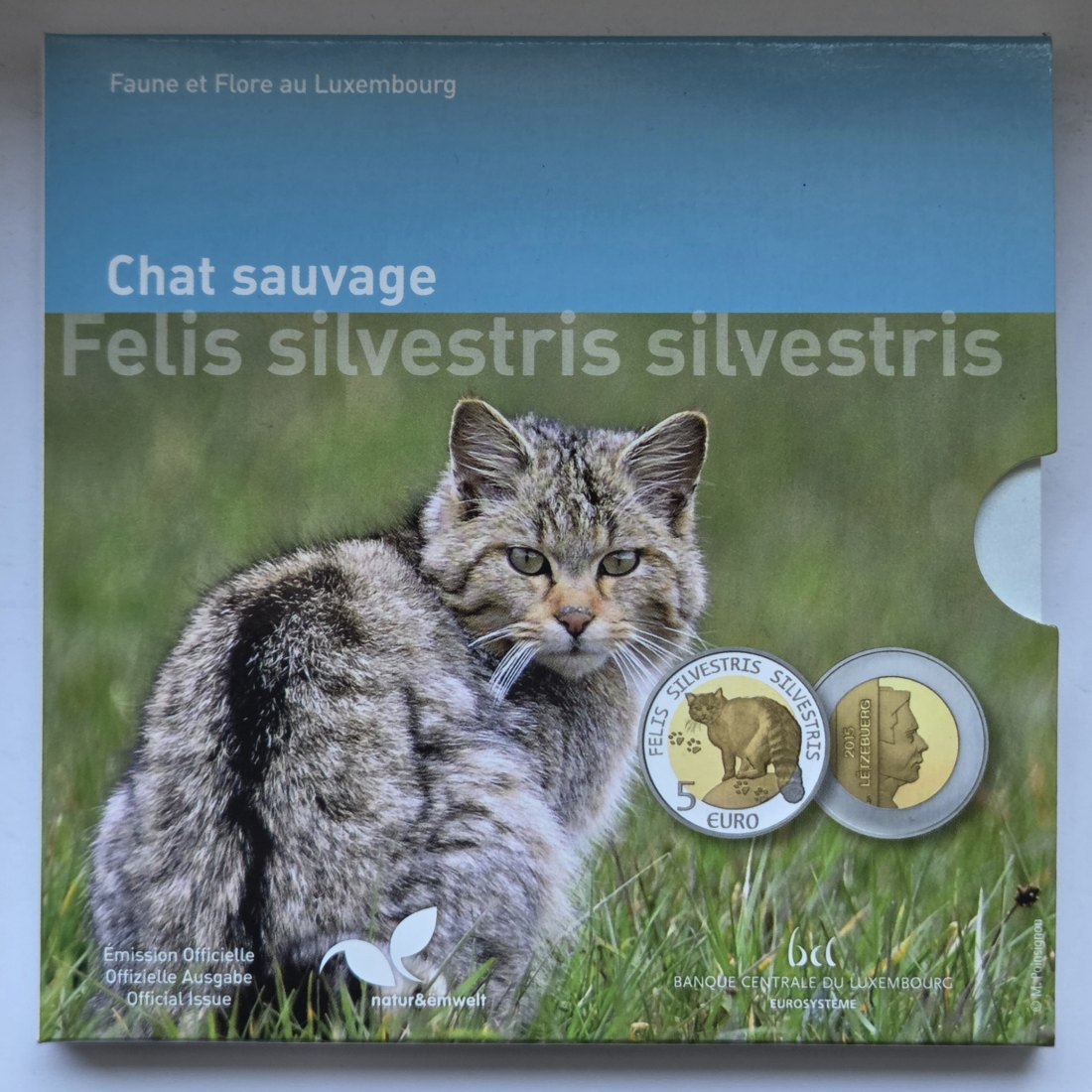  Luxemburg: 5 Euro Wildkatze 2015   