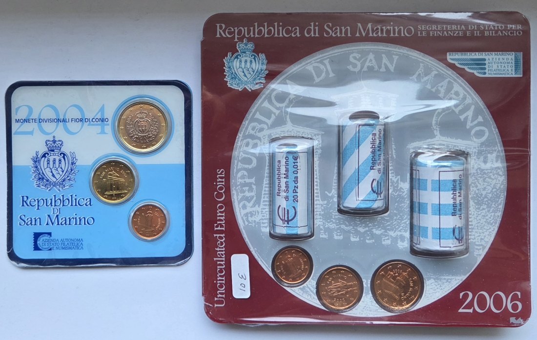  San Marino: Zwei Minisets (2004 + 2006)   