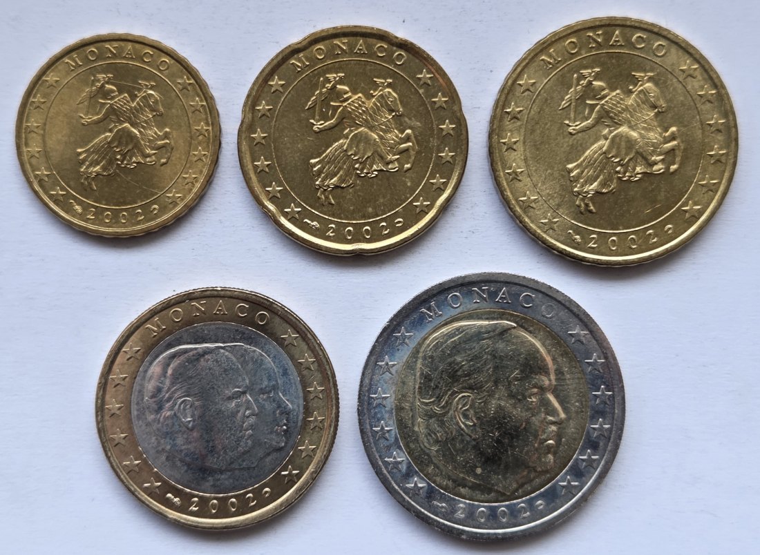  Monaco: Eurosatz 2002 (10 Cent - 2 Euro)   