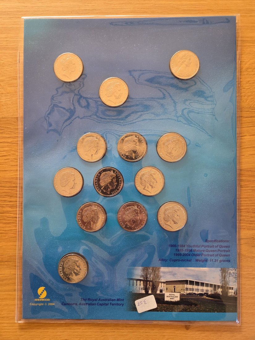  Australien: Coincard mit 13 verschiedenen 20 Cent   